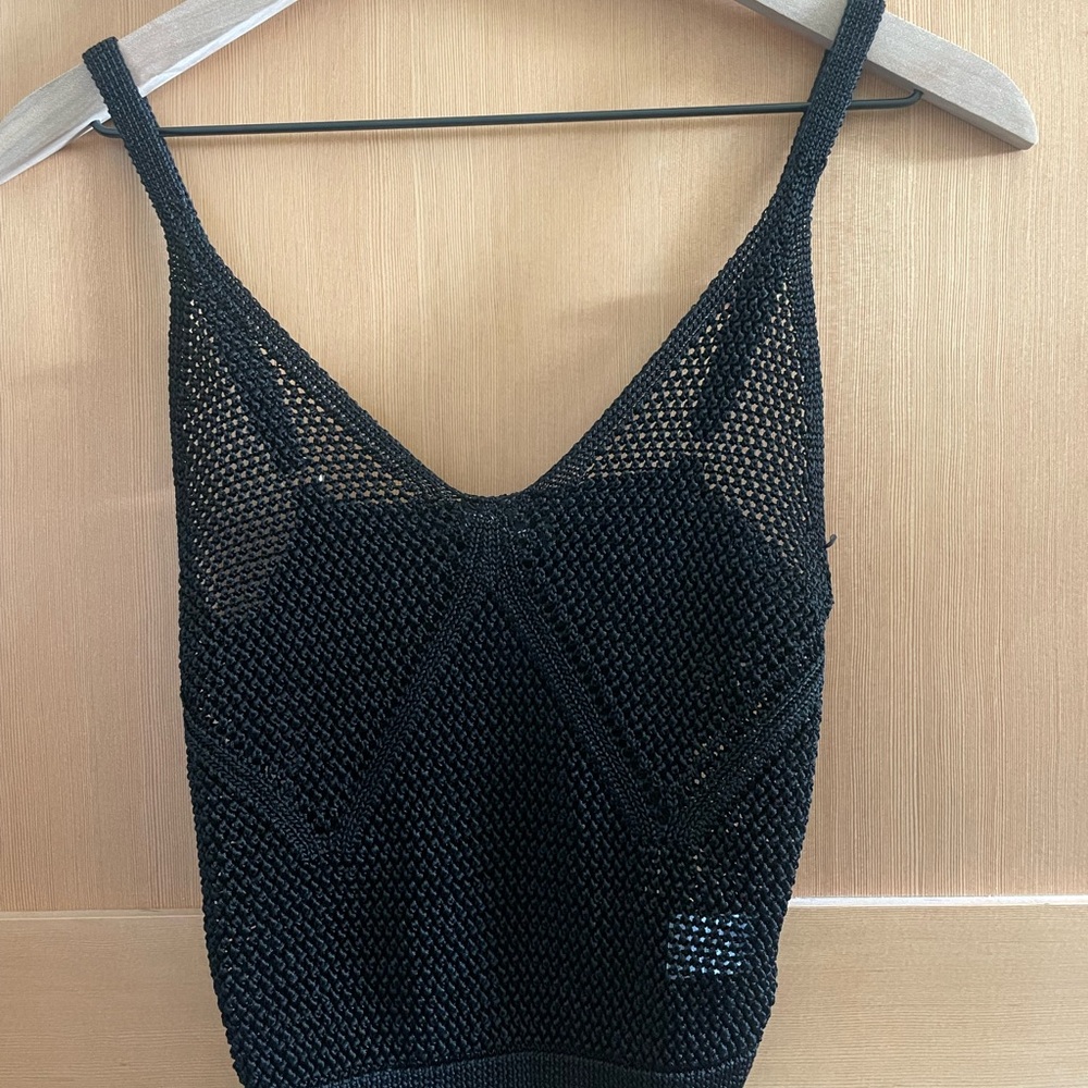 Black Knit Tank Top